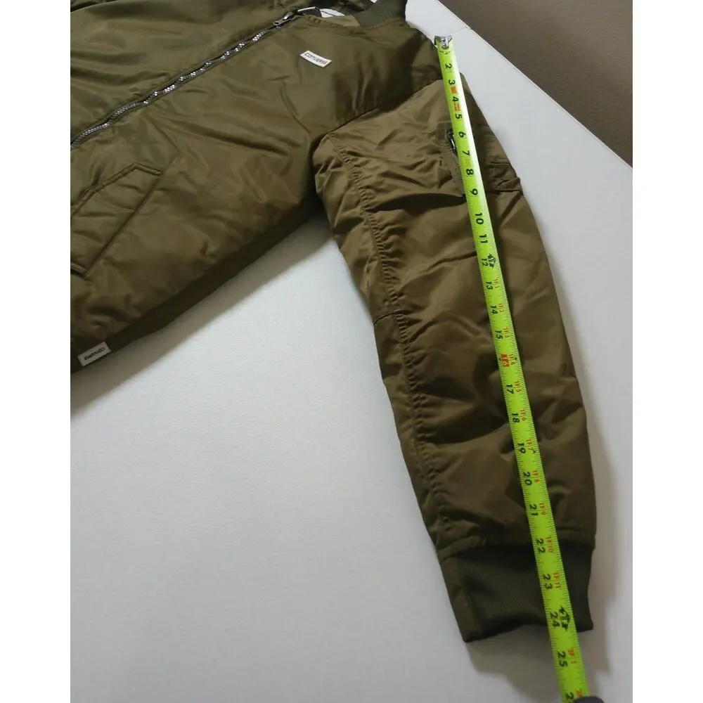 Converse Unisex XL Olive Green Bomber Jacket MA-1 Flight Zip Coat Youth 13-15
